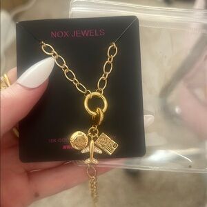 Gold Chain Necklace with Travel Charms